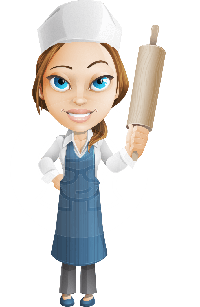 Cute Female Chef Cartoon Vector Character AKA Thea Appetite